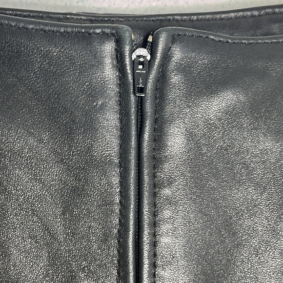 LA TANNERIE Elegant Black 100% Leather Midi Pencil Skirt Size 6 - Picture 4 of 8